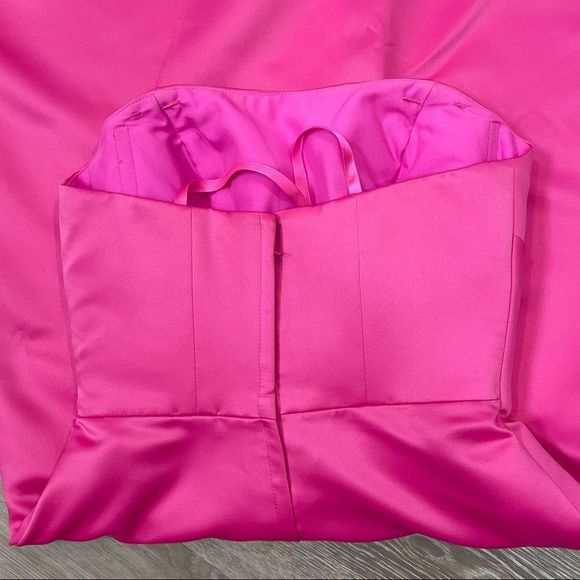 Mori Lee By Madeline Gardner Satin A-Line Prom Formal Bridesmaid Maxi Dress - Picture 9 of 11